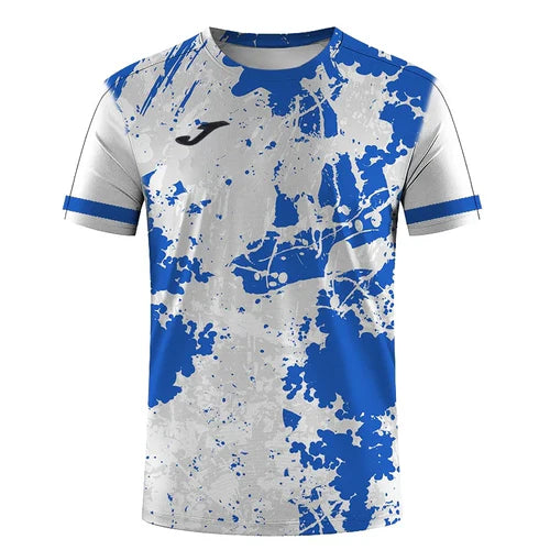JOMA Men'sSummer TennisTrainingT-Shirt with Stripes Print Design -