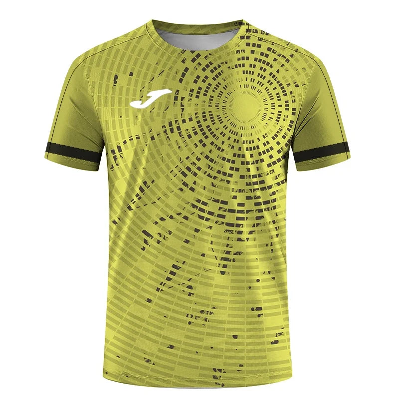 JOMA Men'sSummer TennisTrainingT-Shirt with Stripes Print Design -