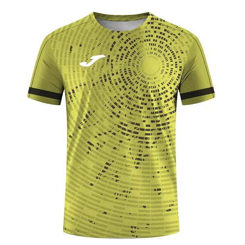 JOMA Men'sSummer TennisTrainingT-Shirt with Stripes Print Design -