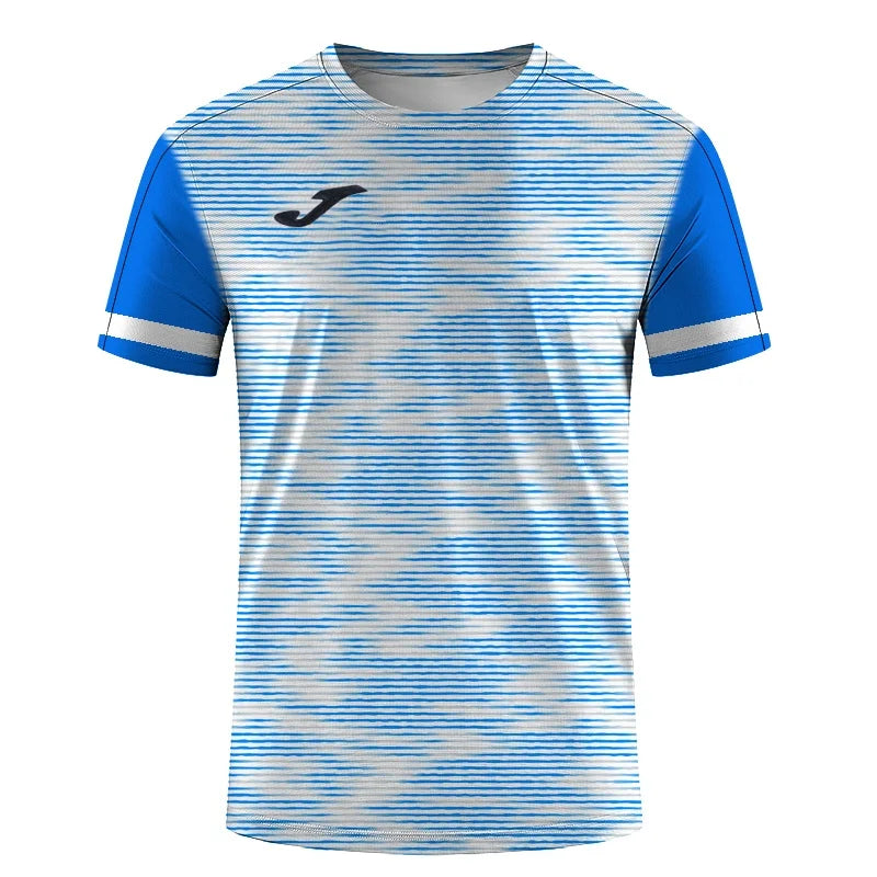 JOMA Men'sSummer TennisTrainingT-Shirt with Stripes Print Design -