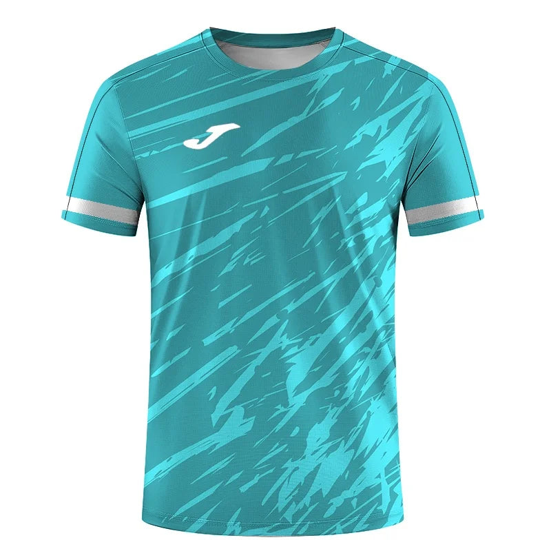 JOMA Men'sSummer TennisTrainingT-Shirt with Stripes Print Design -