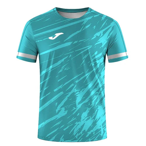 JOMA Men'sSummer TennisTrainingT-Shirt with Stripes Print Design -