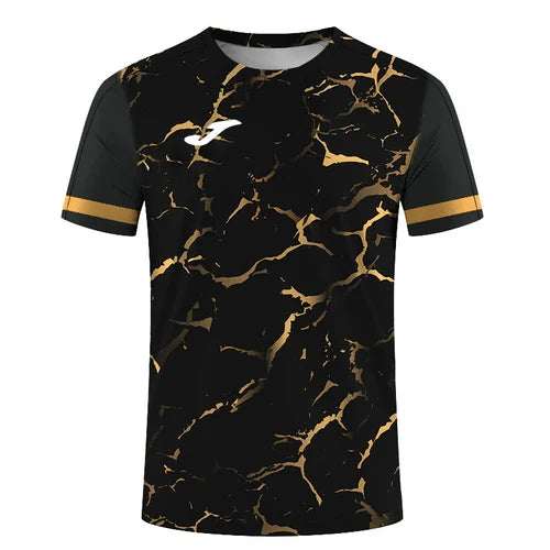 JOMA Men'sSummer TennisTrainingT-Shirt with Stripes Print Design -